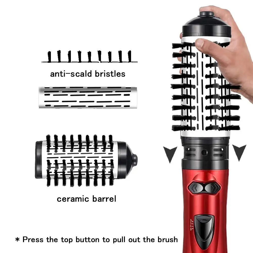 3 In 1 Hair Dryer Brush Rotating Hair Blower Brush Ceramic Hair Curler Volumizer Electric Hairdryer Hot Air Brush Styler