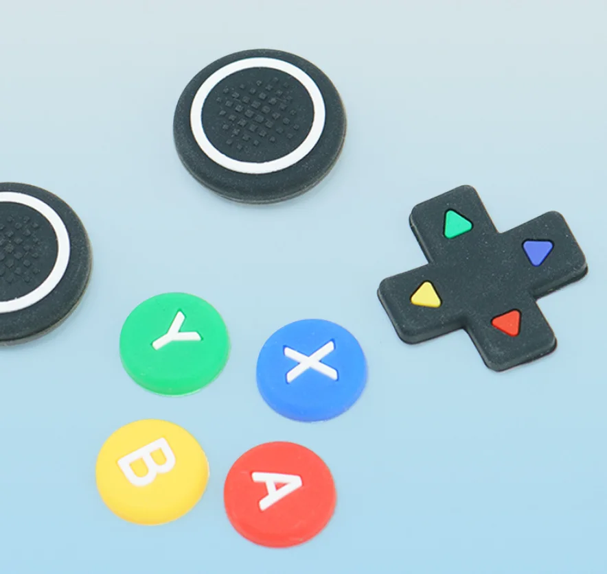 سيليكون لينة Dpad الصليب زر ABXY مفتاح ملصق الجلد الحال بالنسبة التبديل 2/1 برو/NS2 برو أذرع التحكم في ألعاب الفيديو متحكم الأصابع xbox one قبضة غطاء تغليف