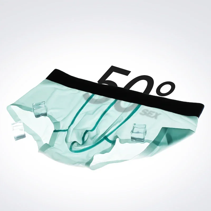 

4PCSMen's underwear, men's charm, summer ultra-thin style, 2021 new ice silk seamless flat pants, men's transparent shorts