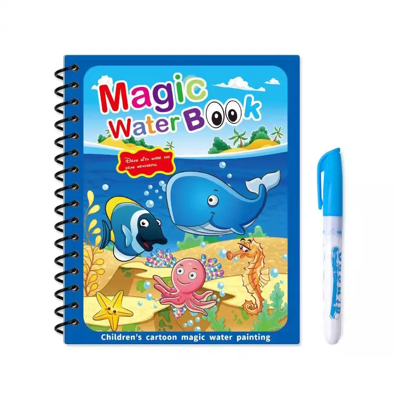 1 قطعة كتاب رسم مائي مع قلم مائي قابل لإعادة الملء لوحة رسم سحرية قابلة لإعادة الاستخدام هدية كرتونية لطيفة للبنين والبنات TMZ #4