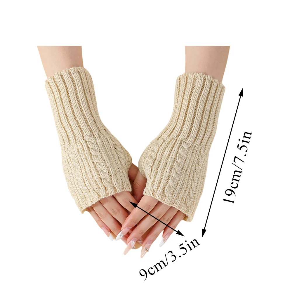 Short Fingerless Gloves Women's Mitten Winter Warmer Knitted Arm Sleeve Fine Casual Soft Girl's Goth Clothes Punk Gothic Gloves