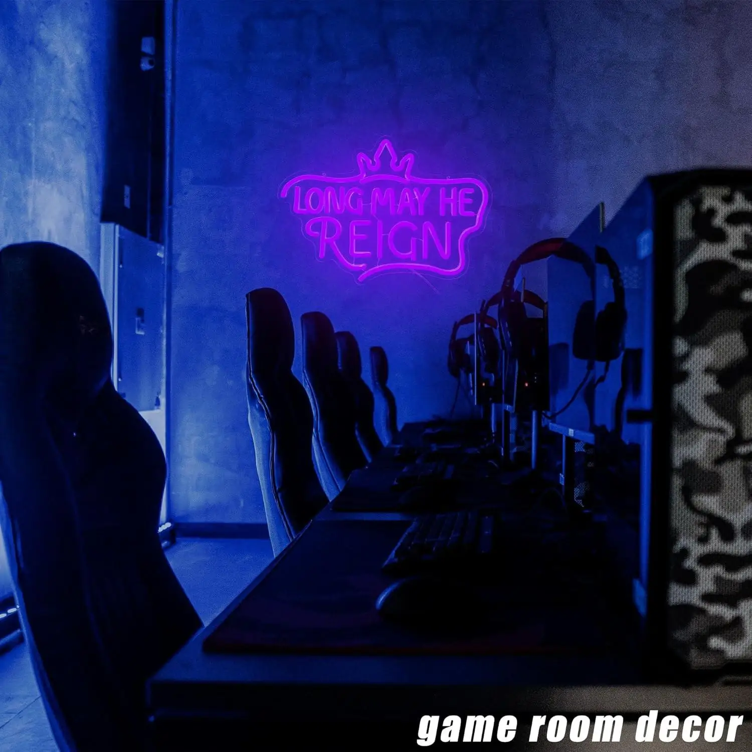 Long May He Regin Neon Sign USB Dimmable LED Neon Lights for Game Room Man Cave Bedroom Wall Art Decor Gift for Fans Wall Lights view 3