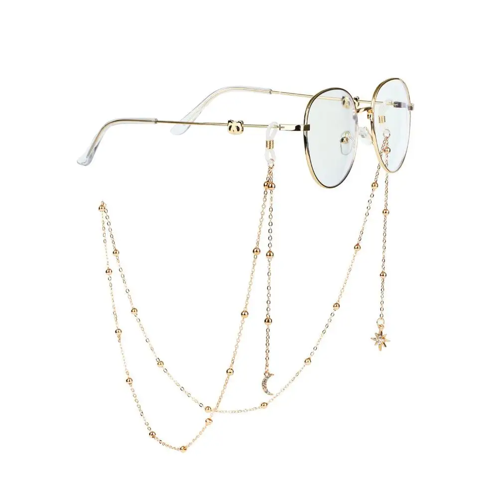 

Metal Star Butterfly Pendant Glasses Chains Sun Shell Diamond Eyeglasses Lanyard Bead Sunglasses Spectacles Chain Holder Cord