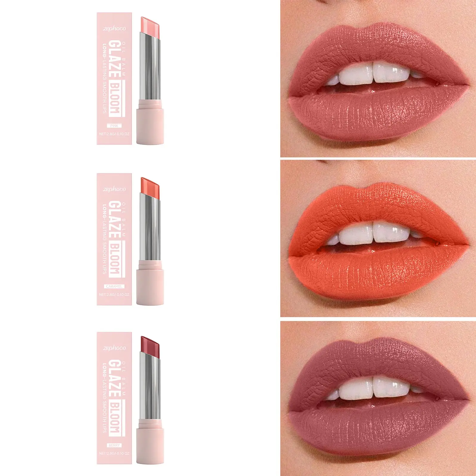 3 Colors Lip Gloss Smoothing Moisturizing Lip Balm Waterproof Sweatproof Not Fade Lip Pink Low Gloss Lipstick Portable Makeup