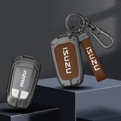 New Alloy Leather Car Remote Key Case Cover Holder Protection Shell for Isuzu D-MAX MUX Truck DMAX 2015 2016 2017 2018 2019 2020