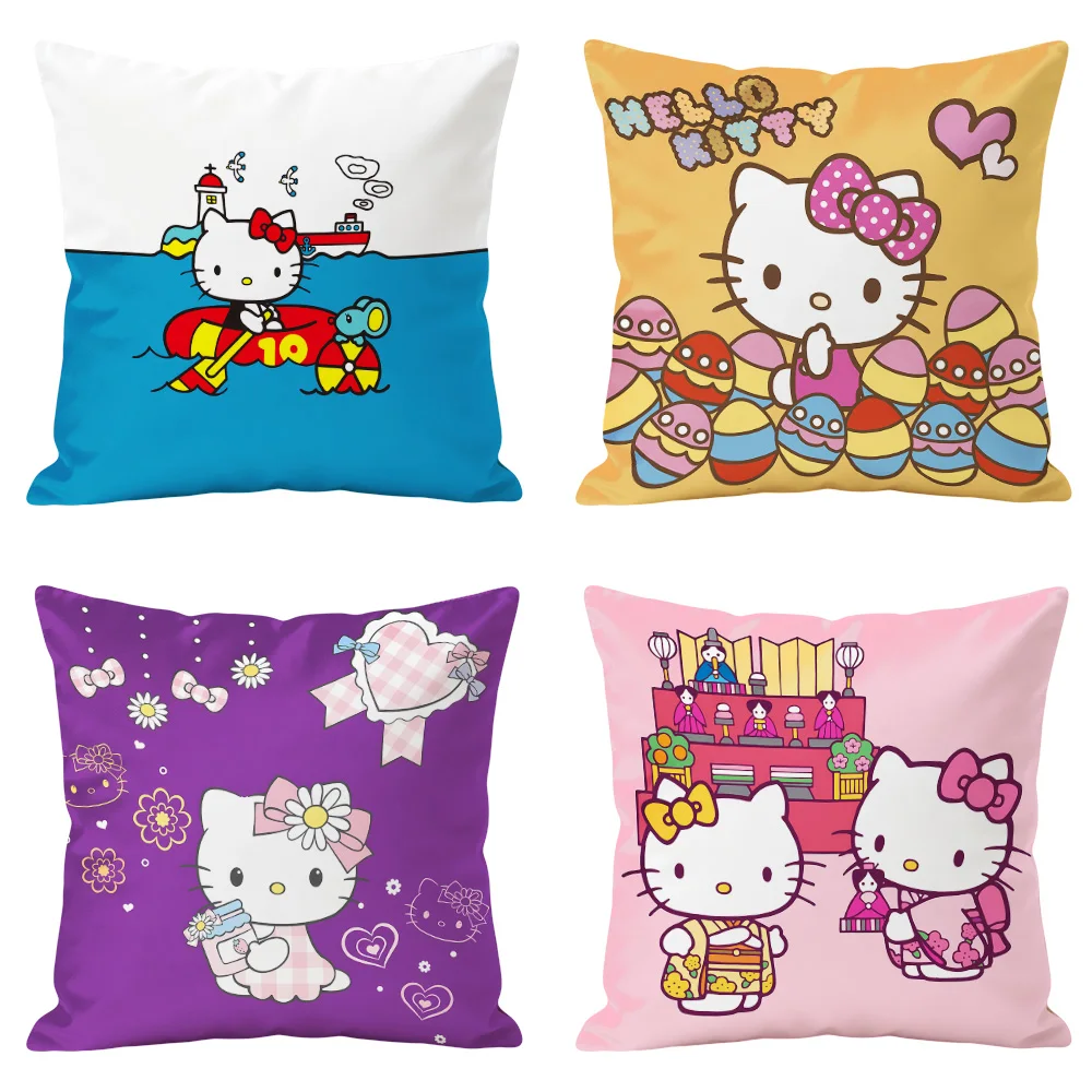 Hello Kitty Cushion Cover Bed Pillow Case Sanrio Cute Kawaii Home Decor Living Room Sofa Pillowcase Gift Idea for Women Friends