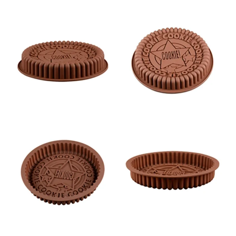 3D Round Chocolate Biscuits Mold Oreo Cookie Silicone Molds Nonstick Pudding Pan Large Mousse Cake Baking Mould