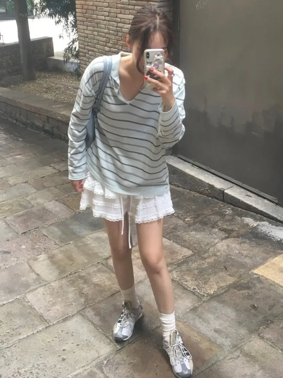 

Retro Striped Long Sve Ne Knitted Sweater Women's Loose Design Spring Lazy Chic Versatile Top Quali Ladies Knitwear
