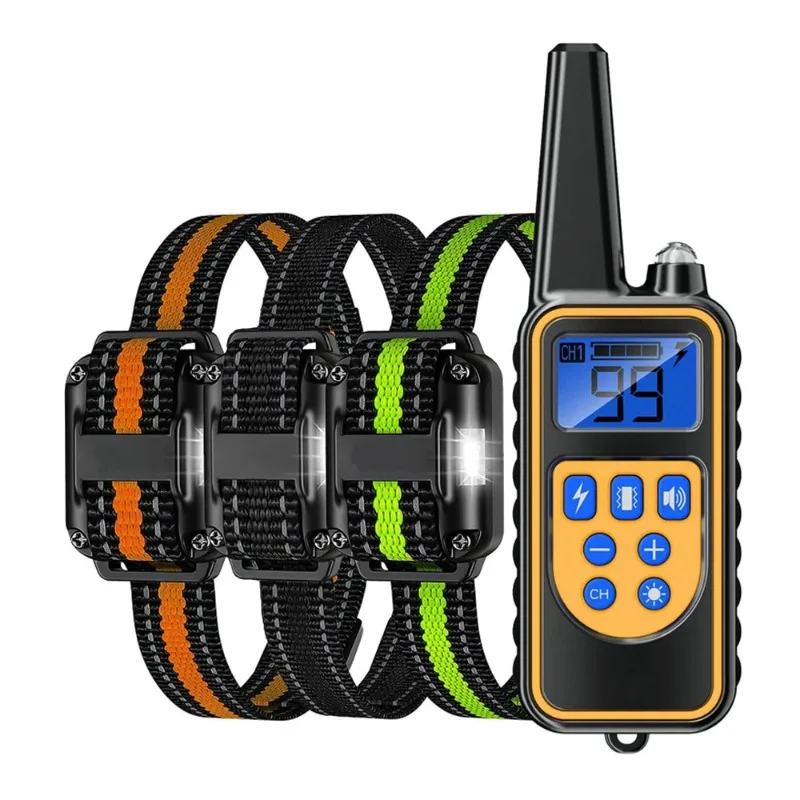 1 шт., 800 м, ЖК-ошейник для дрессировки собак/дистанционное управление, стопор для лая домашних животных, водонепроницаемые электрические ошейники для дрессировки собак с звуковым сигналом/амортизатором