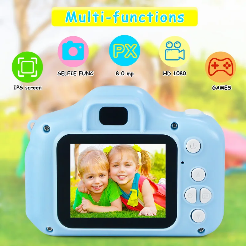 Mini Cartoon Photo Camera Toys with SD Cards Card Reader Kids Digital Camera Video Recorder Camcorder Toys for Kids Girls Gift