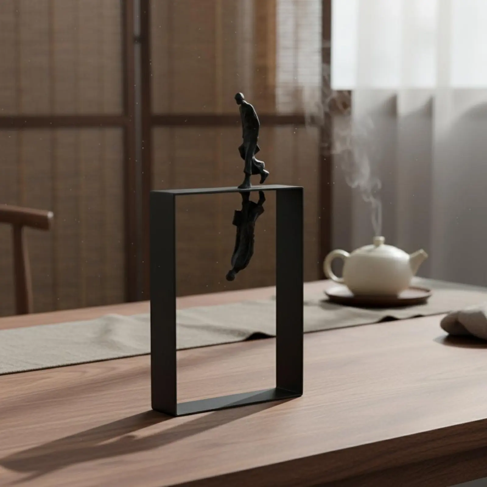 Reflection Statue Modern Minimalist Abstract Figurine Mirror Effect Sculpture Non Abstract Woman Sculpture Fade Resistant
