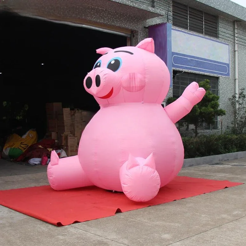 Oxford pink giant inflatable pig, funny piggy mascot balloon customized for sale promotion