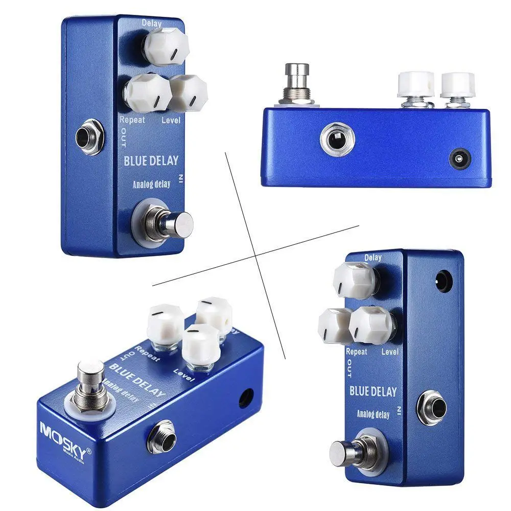 Imagem -06 - Mosky Azul Profundo Atraso Mini Pedal Efeito Guitarra True Bypass