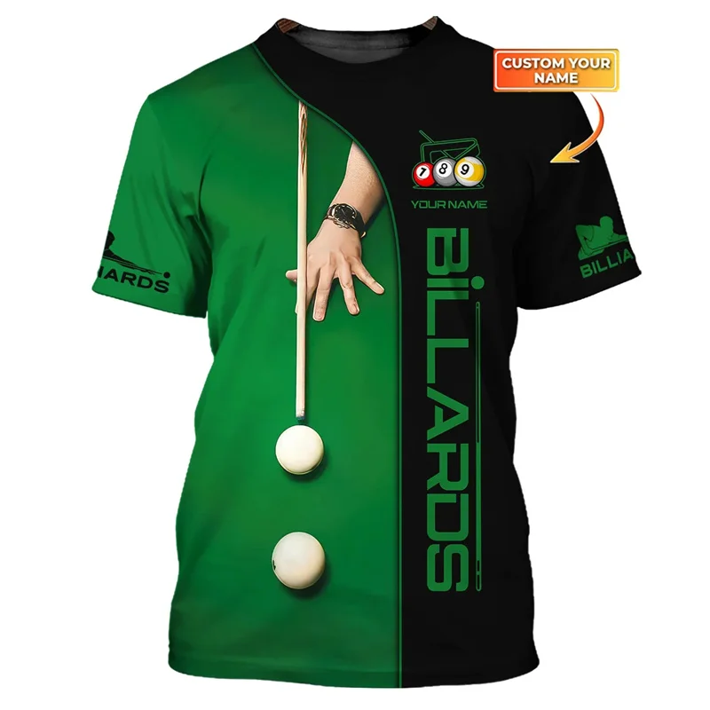 

2025Billiard 3d Printed T Shirt for Men Fashion Loose Short Sleeves Tops Summer Tee Shirts Sports Game Billiards Graphic T-shirt