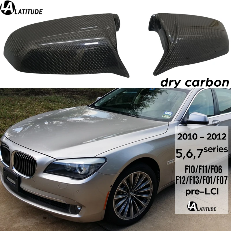 

F06 Mirror Cover, Dry Carbon Door Mirror Cap Case Shell for BMW 2009 - 2012 5 6 7 Series pre-Facelifted F07 F10 F12 F13 F01