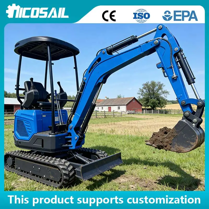 

1.8Ton mini excavator with canopy diesel engine powered mini digger for backyard landscaping and small construction
