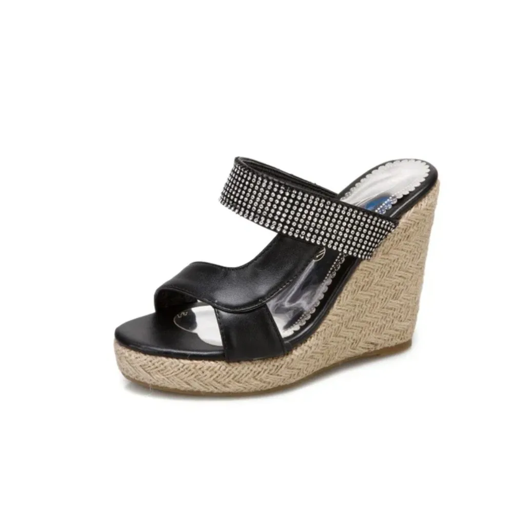 Leather Gladiator Sandals Fashion Summer Wedges Women Open Toe Ladies Platform Slippers High Heels Shoes Plus Size 34-50 33-5