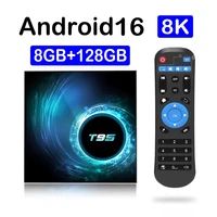 ATV T95 Smart TV Box Android 16 8GB 128GB Bluetooth 6.0 asistente de Google Allwinner H313 8K Wifi Dual 5G reproductor multimedia de transmisión