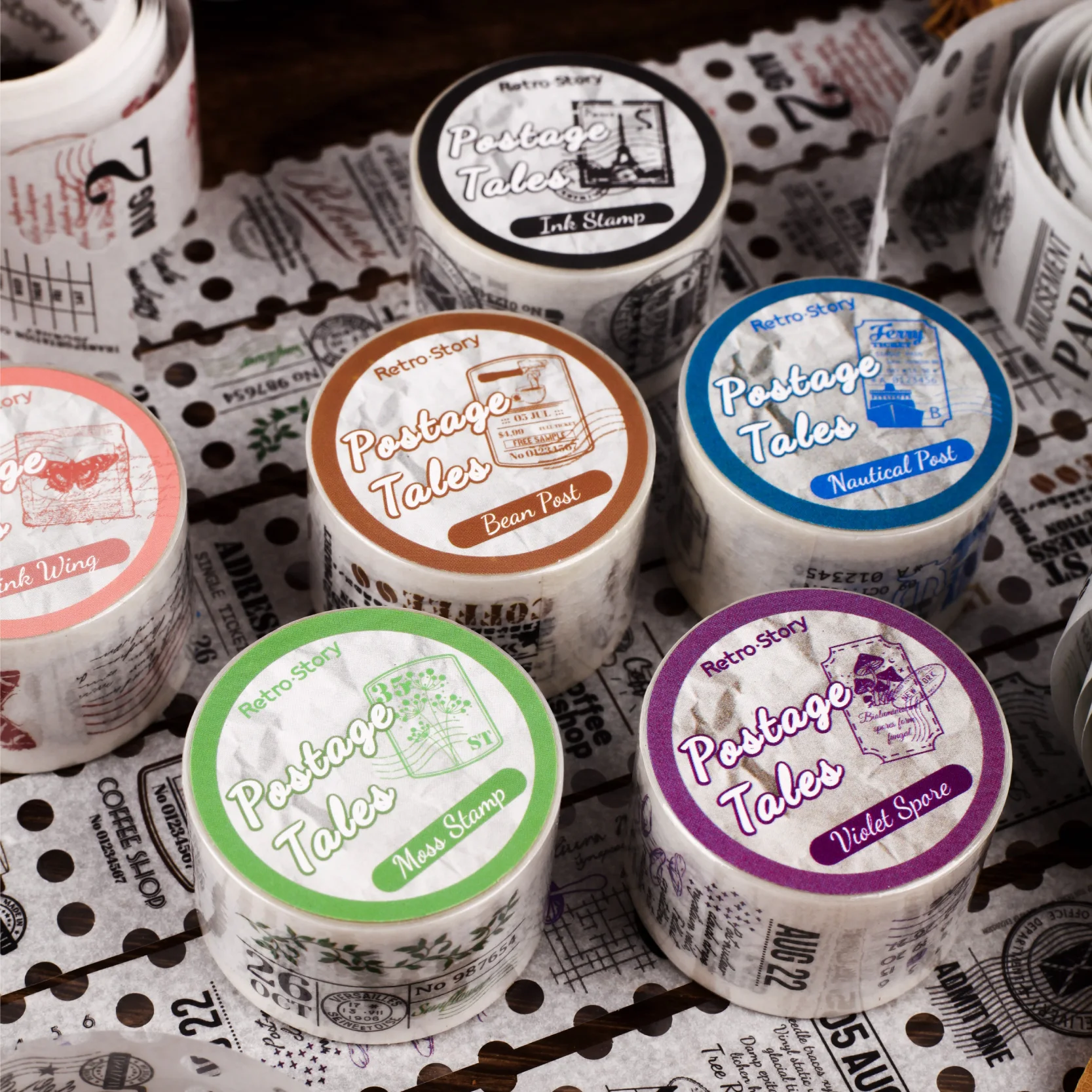 25mm * 2m Post Trace Catalog Series Retro Ink Style Washi Tape Creative Handbook DIY Scrapbook Handmade Aesthetic Decoration