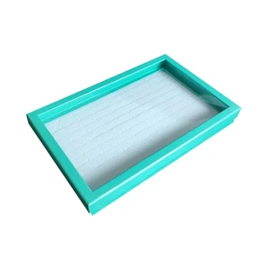 صندوق عرض حلقة من الورق المقوى ، علبة تخزين الإسفنج المخملية ، عرض حامل الخاتم ، علبة مجوهرات أزرار أكمام ، فتحة 12-100 ، بالجملة أعلى 8 بالجملة شبه مربع المجوهرات بالجملة - No6