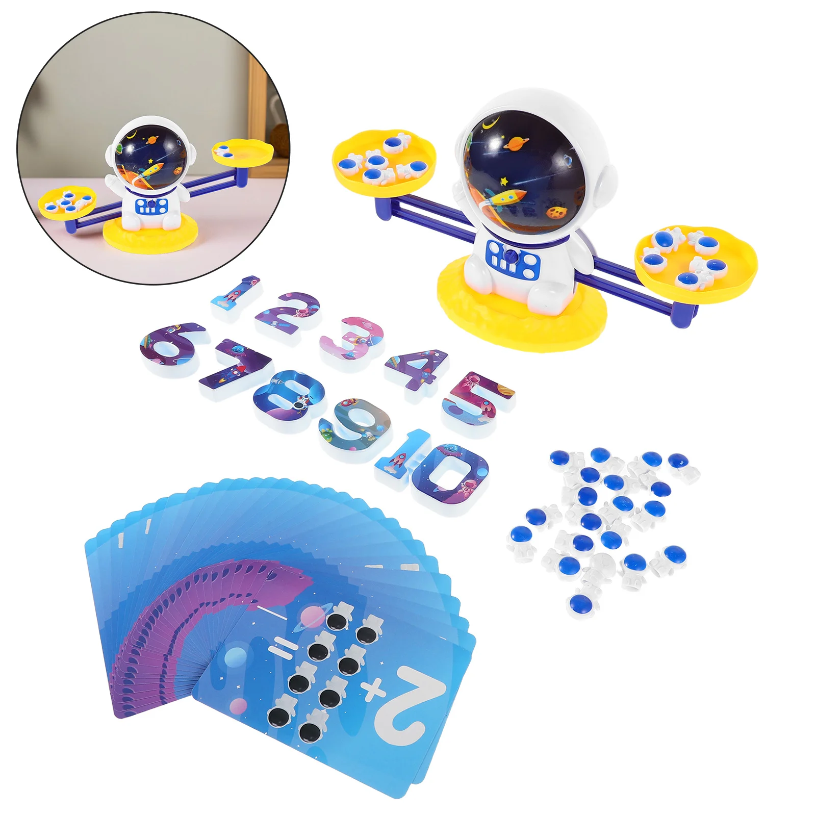 

1Set Space Theme Balance Scale for Kids Early Math Skills Interactive Counting Game Toddler Preschool