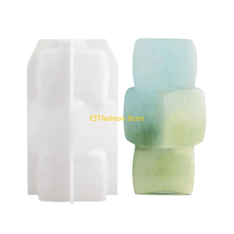 

Y5GC Geometric Blocks Silicone Vase Mold Resin Mould for Handcrafted Home Accessories