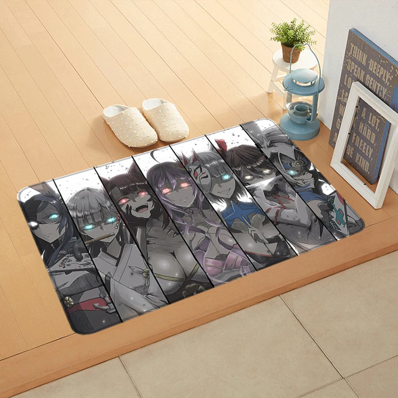 Anime Floor Mat Kawaii Beauty Girls Non-slip Entrance Foot Rug Hallway Carpet Water Absorbed Rugs Fluffy Bedside Mats Home Decor