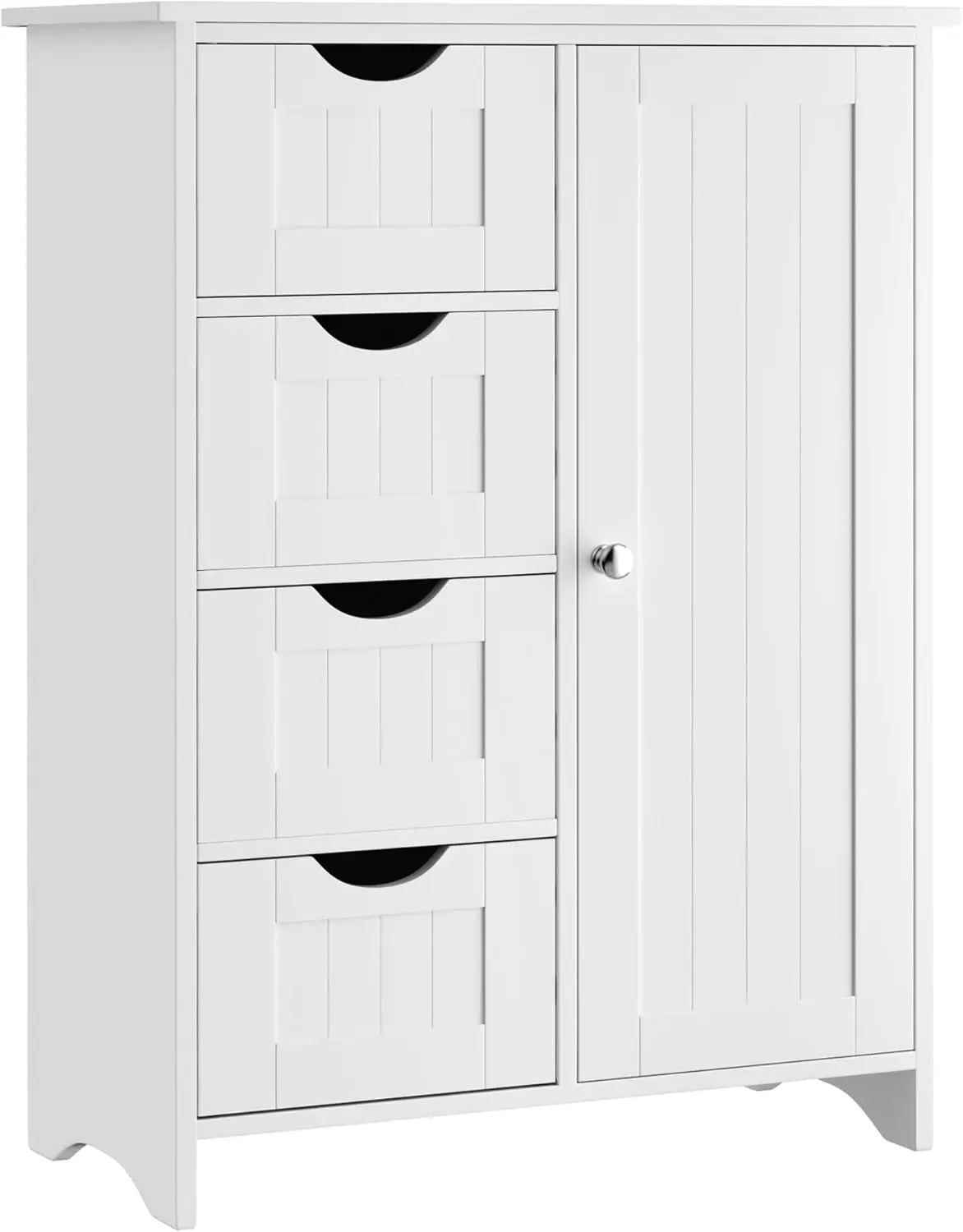 

Bathroom Storage Cabinet with 4 Drawers and Adjustable Shelf, Floor Cabinet for Living Room, Kitchen, Bathroom White