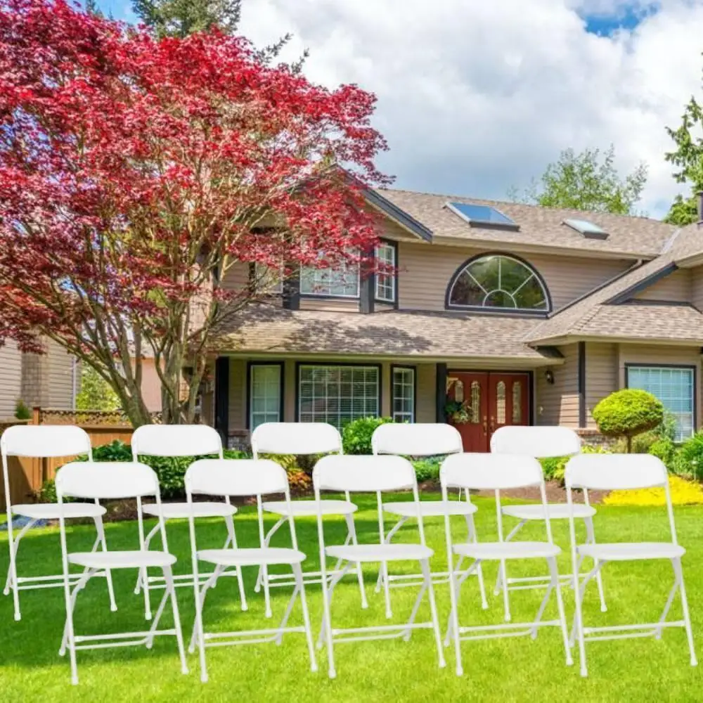 Chaises pliantes empilables en plastique, sièges de salle à manger, fête de mariage, camping, maison, blanc, noir, 4 pièces, 6 pièces, 8 pièces, 10 pièces, 12 pièces, 20 pièces