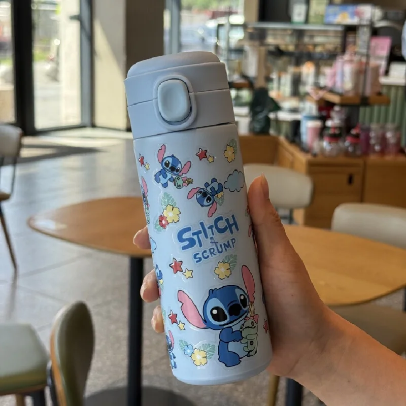 디즈니 스티치 카피발라 헬로키티 스테인리스 스틸 머그 귀여운 소녀 휴대용 학생 키티 미니 머그 야외 휴대용 스포츠 컵 선물