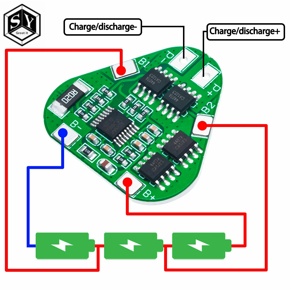 3S 12V 18650 Lithium Battery Protection Board 11.1V 12.6V overcharge over-discharge protect 8A 3 Cell Pack Li-ion BMS PCM PCB