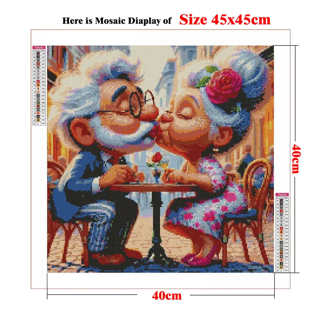 5D Diamond Painting Elder Couple Proposal Portrait Full Square Rhinestone Picture Diamond Embroidery Mosaic Engagement Gift