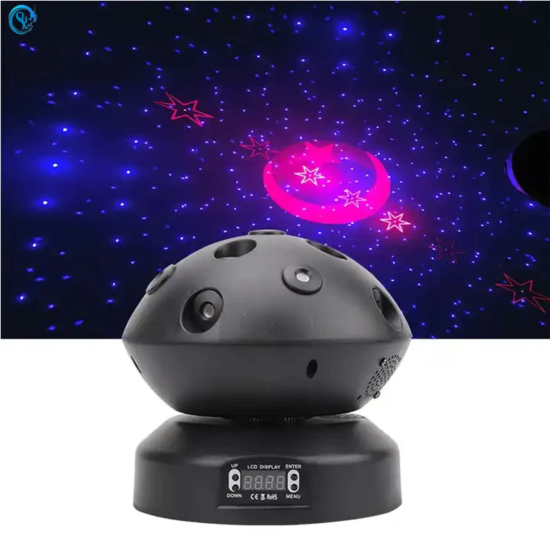 Dj Stage Rotating Infinity Mini Projection Star Moving Head Laser Disco Ball Lights Sound Activated DMX For Disco Party Nightclu