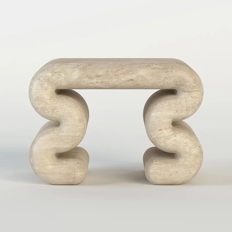 &d Wabi-sabi Natural Stone Caved Coffee Table Living Room Travertine Coffee Table.Console Table