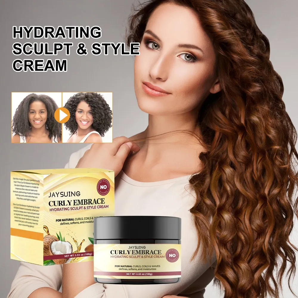 Hair Curling Cream Curly Hair Enhancer Moisturizing Frizzy Styling Wavy Wigs Enhance Smooth Nourishing Curl Boost Defining Cream