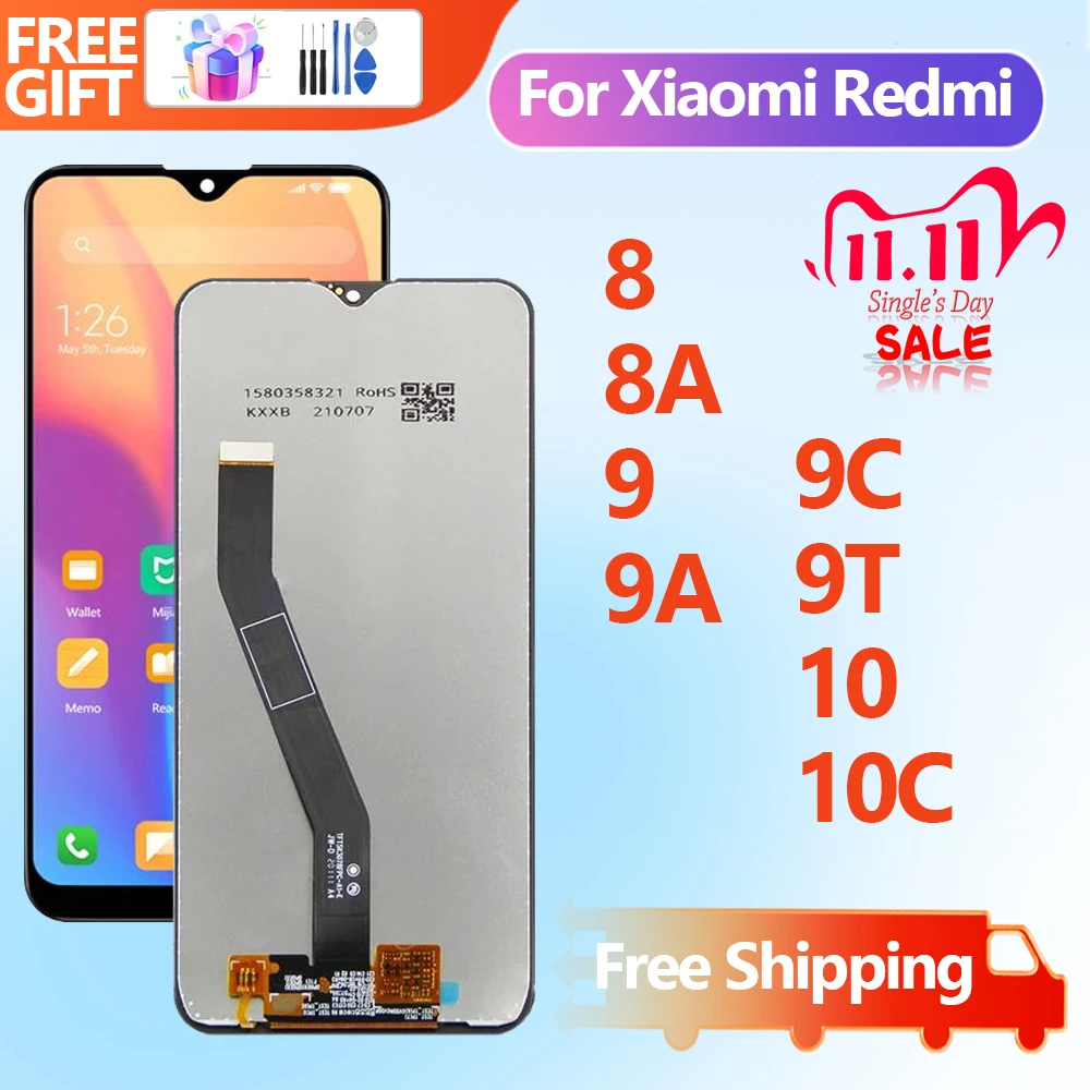 

Super LCD Display For Redmi 7 8 8A 9 9A 9C 9T 10 Prime 10C Display Screen Lcd Display Touch Screen Digitizer Assembly