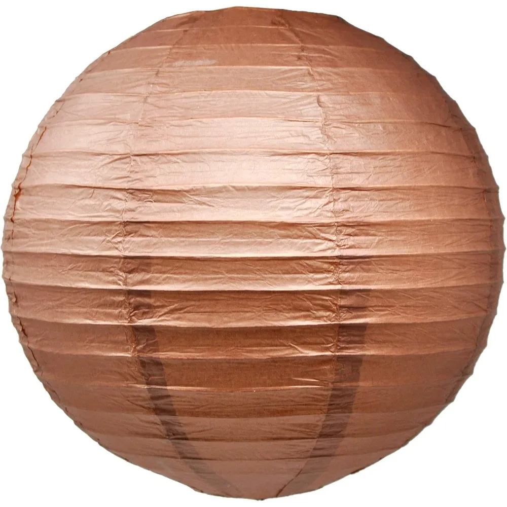 فوانيس ورقية بنية لتزيين حفلات الزفاف - 12 في 10 فوانيس يابانية مستديرة صينية لتزيين السقف المعلق