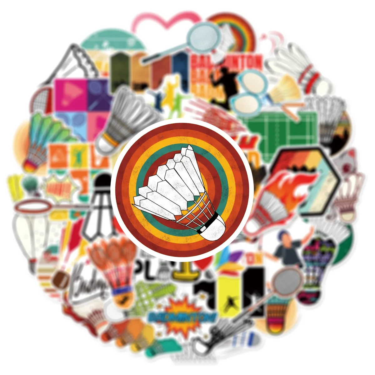 50 STKS Grappige Sport Graffiti Stickers Badminton Sport Cartoon DIY Decoratie Kinderspeelgoed Bagage Laptop Telefoon Gitaar Fiets