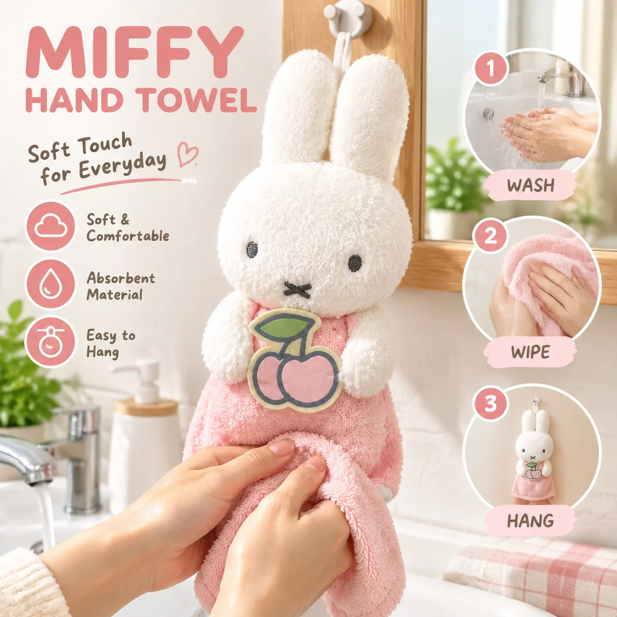 Miffy Loft Limited Fruit Series Cute Strawberry Plush Pendant Keychain Rabbit Plush Toy Doll Collectible Gift for Kids Girls