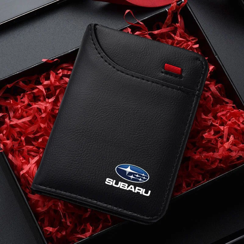 

Leather Car Wallet Men Coin Purse For Subaru Impreza Legacy WRX STI BRZ Forester XV Outback Crosstrek Ascent Auto Accessories
