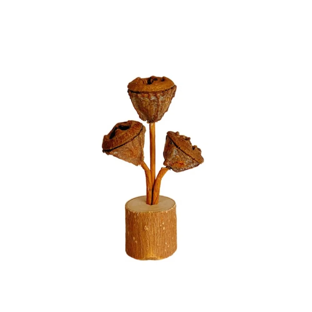 

Natural Pinecone Tabletop Pine Cone Ornament Wood Base Handcrafted Christmas Tree Pendant DIY Decoration Creating Atmosphere