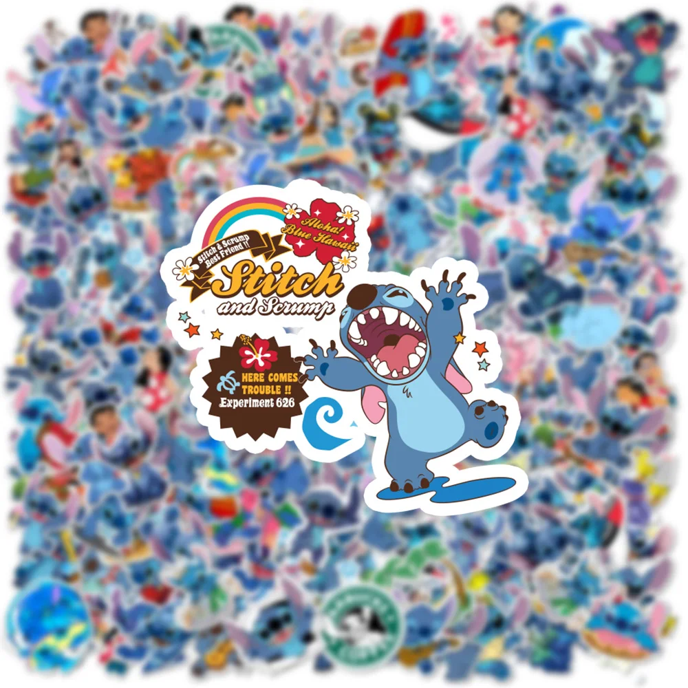 100PCS Disney Cute Cartoon Lilo & Stitch Stickers Kawaii Decals Kid Toy DIY Laptop Suitcase Notebook Decoration Sticker image 4