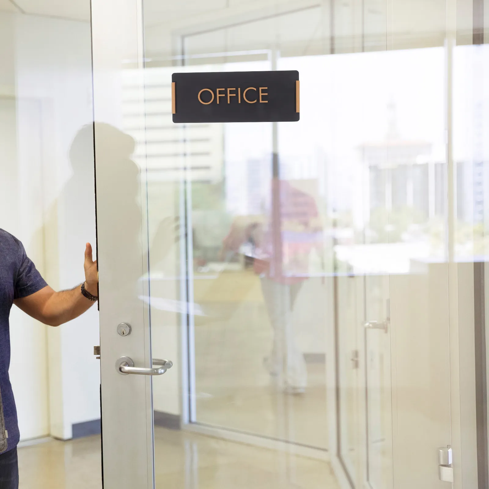 Acrylic Office Sign Wall Door Mount Peel and Stick Sleek Design Wear-Resistant Surface Easy Clean for Corporate Visitor