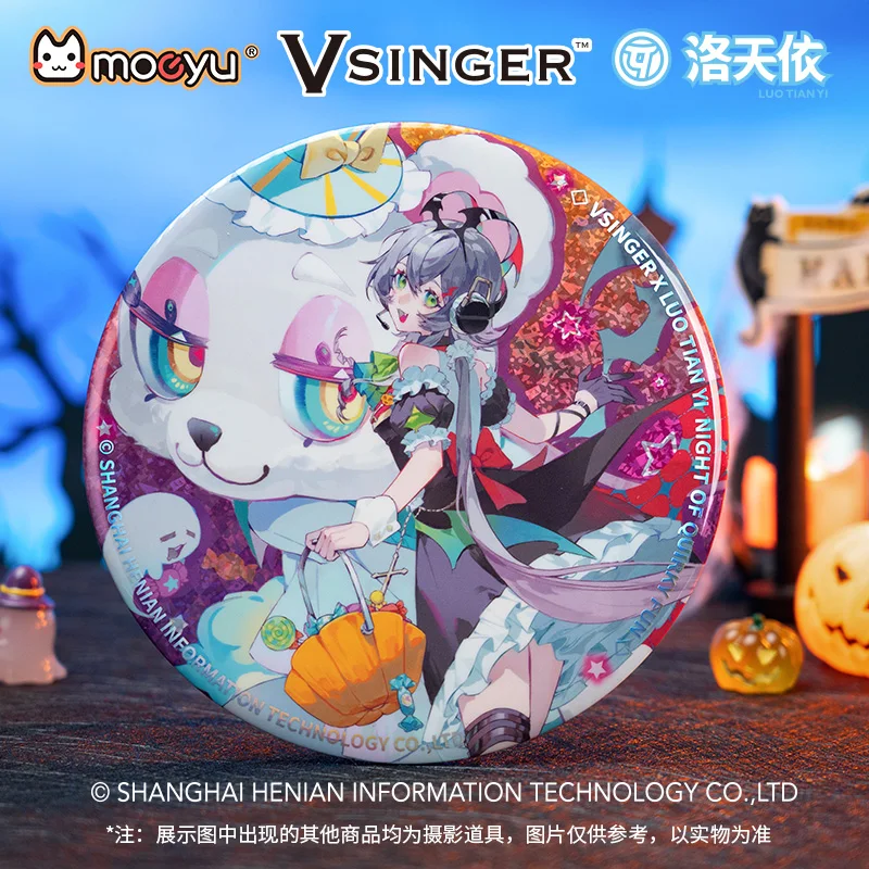 Moeyu  V-Singer LUO TIANYI Badge Metal Pin 15x15cm Large Figure Stand Cartoon Brooches Cosplay Anime Badges for Itabag Original