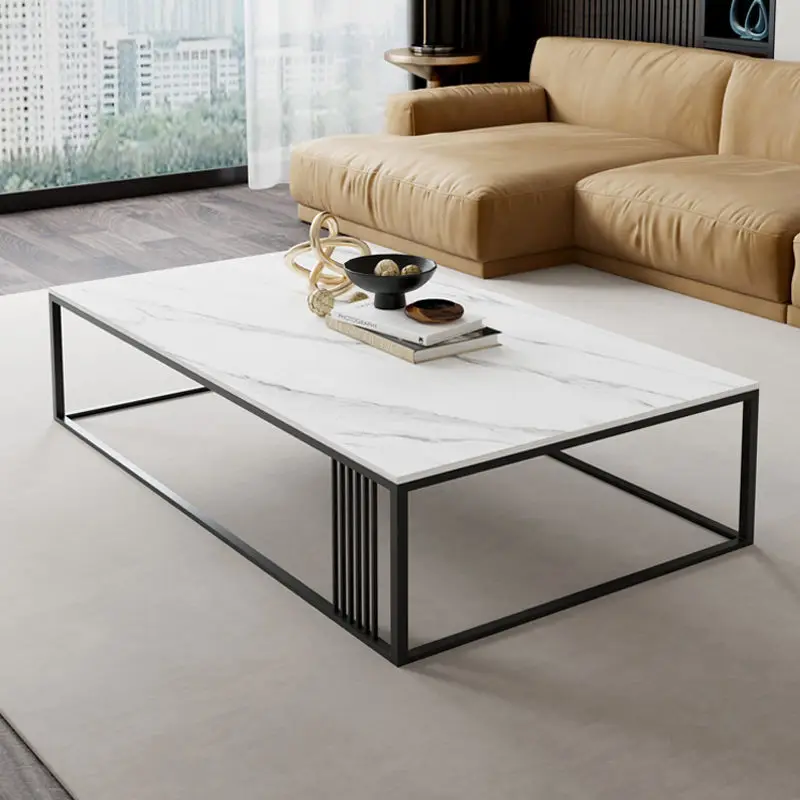 Modern Nordic slate coffee table, light luxury, simple small apartment, living room coffee table, square Italian minimalist offi