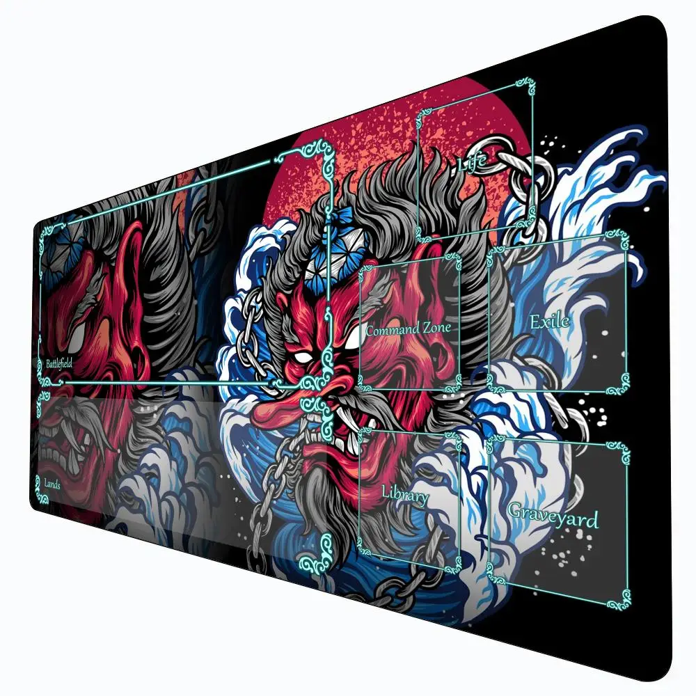 

Magic Playmat card gaming mat with zone Ukiyo-e ghost samurai mtg playmat 35X60cm Desk Mat gathering game mat magic card rug