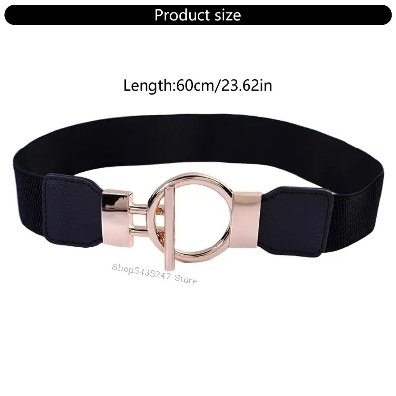 المرأة الحديثة الخصر Cincher Metal Buckles قابلة للتعديل مرنة الفرقة غير الرسمية الزي العادي H7ef