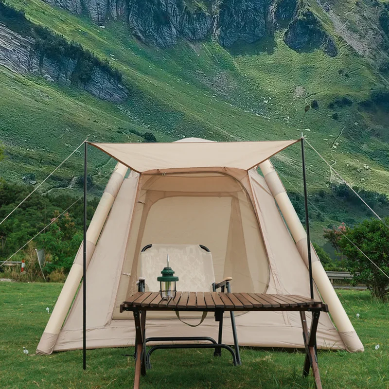 Quick Setup Portable Outdoor Camping Inflatable Tent Rainproof Waterproof Oxford Fabric Easy Carry Four-season Two Bedrooms