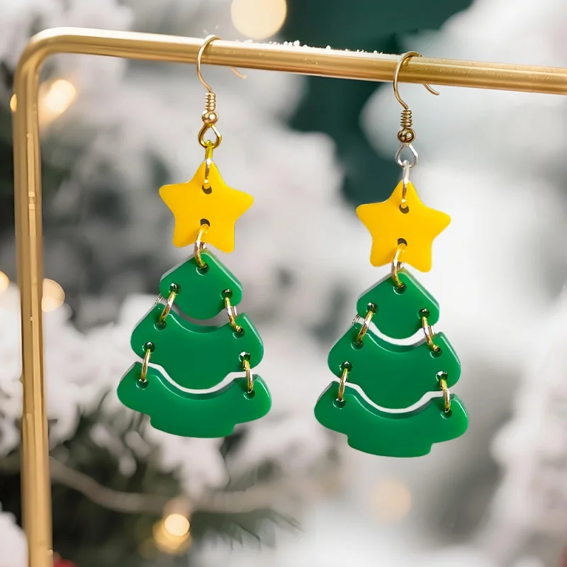 Christmas Series Pendant Silicone Mold DIY Christmas Tree Snowflakes Earring Necklace Epoxy Resin Molds Creative Jewelry Crafts