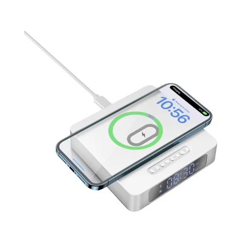 3 in 1 Wireless Charger, Digital Alarm Clock, for iPhone 16 15 14 13 12 11 Pro for Samsung S25/S23/S22/S21/S20/